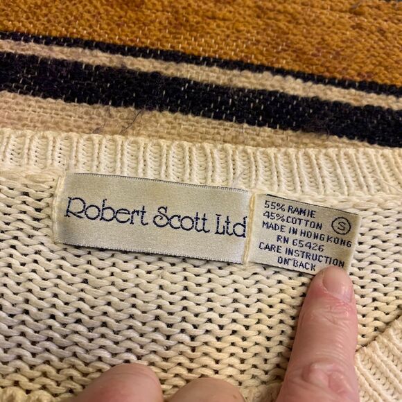 Vintage Knit Sweater Cottagecore 90s Granny Pastel Pullover Floral Small - Picture 3 of 6